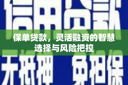 大竹保单贷款，灵活融资的智慧选择与风险把控