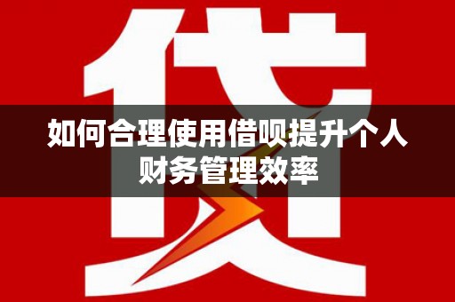 大竹如何合理使用借呗提升个人财务管理效率