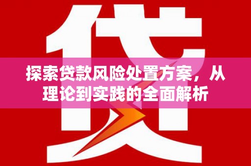 大竹探索贷款风险处置方案，从理论到实践的全面解析