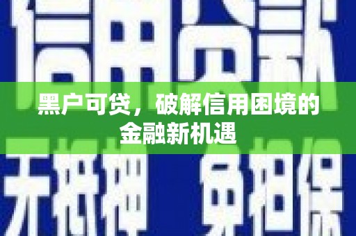 大竹黑户可贷，破解信用困境的金融新机遇
