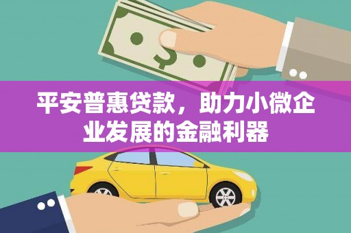 大竹平安普惠贷款，助力小微企业发展的金融利器